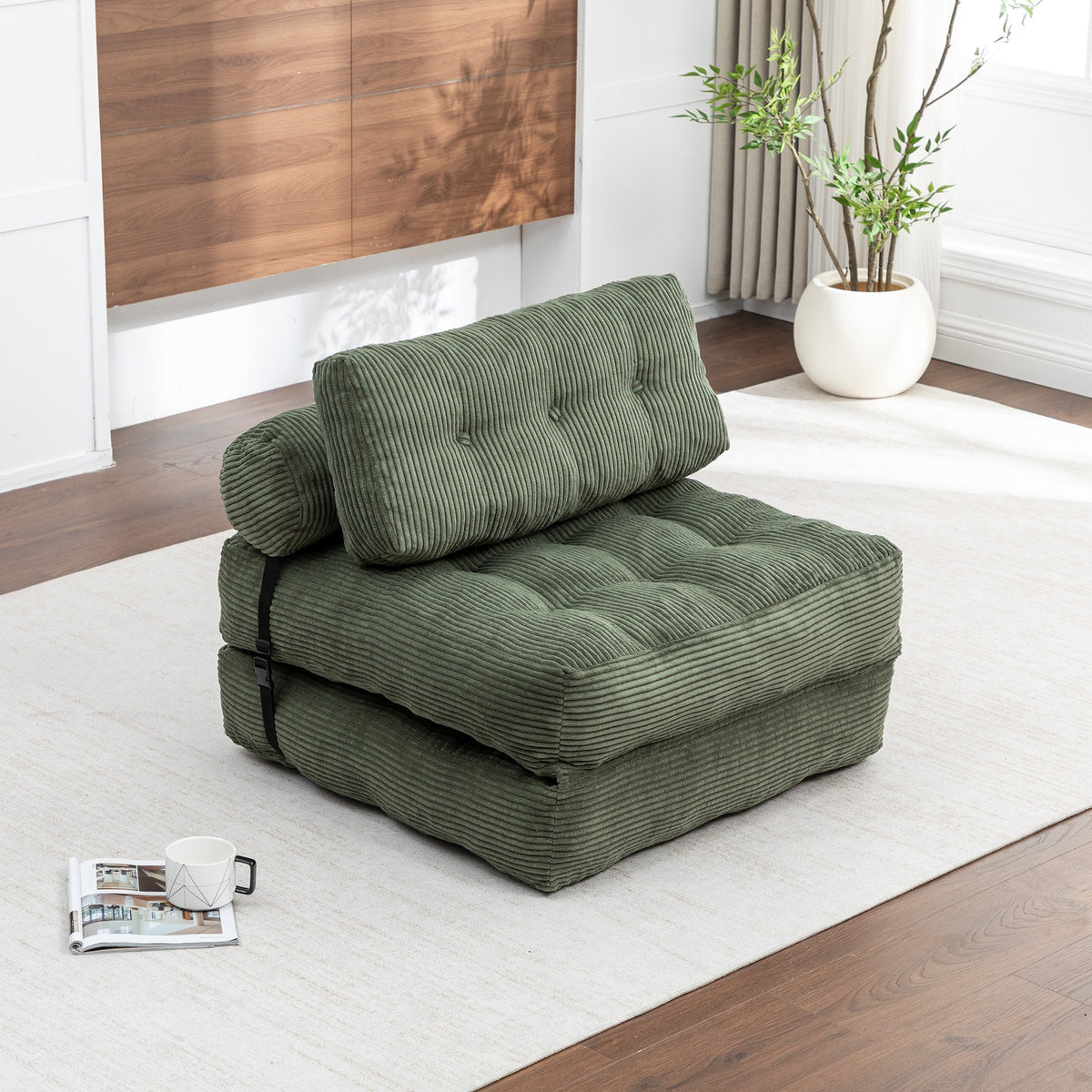 Green / Dark Blue / Dark Gray sofa bed - detail