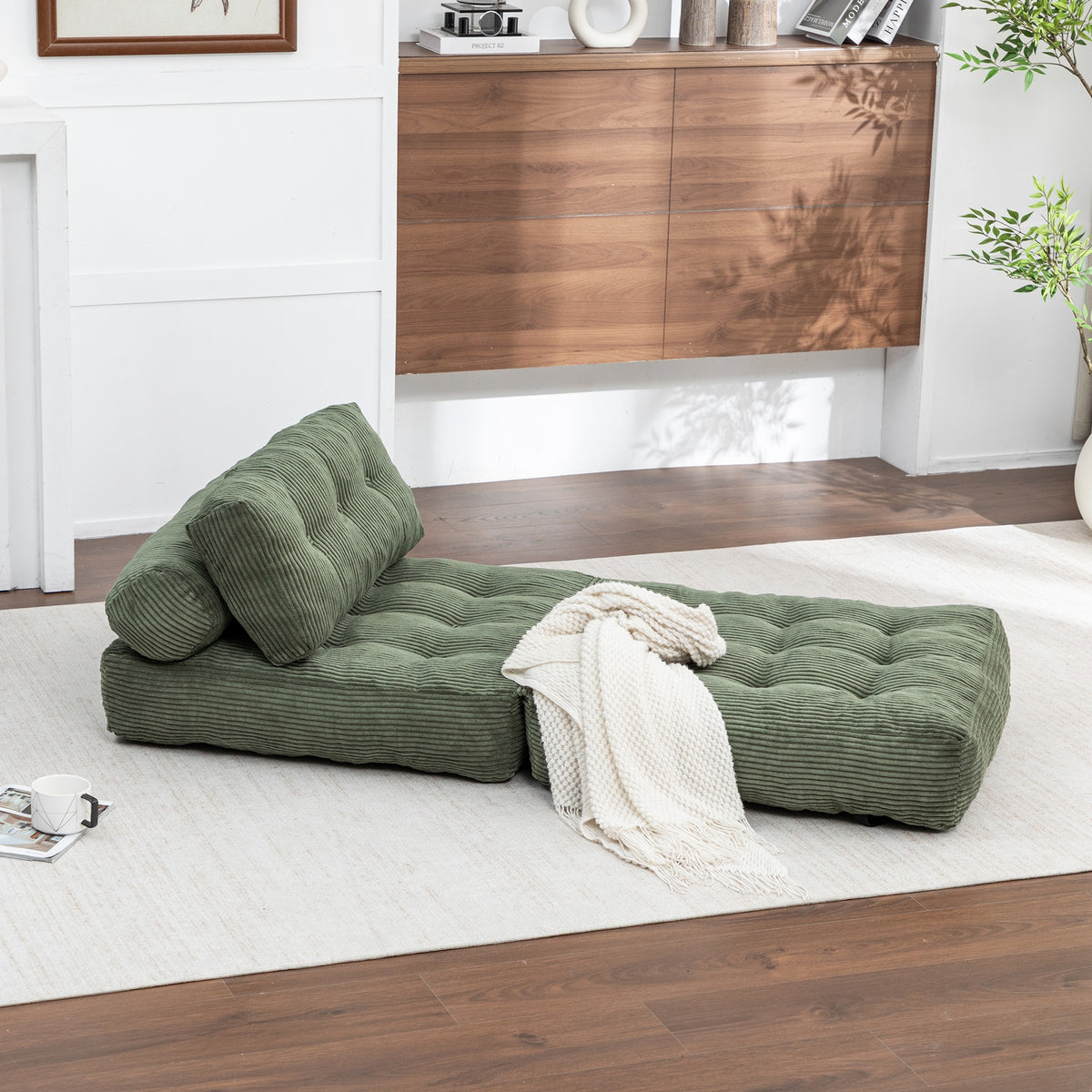 Green / Dark Blue / Dark Gray sofa bed - detail