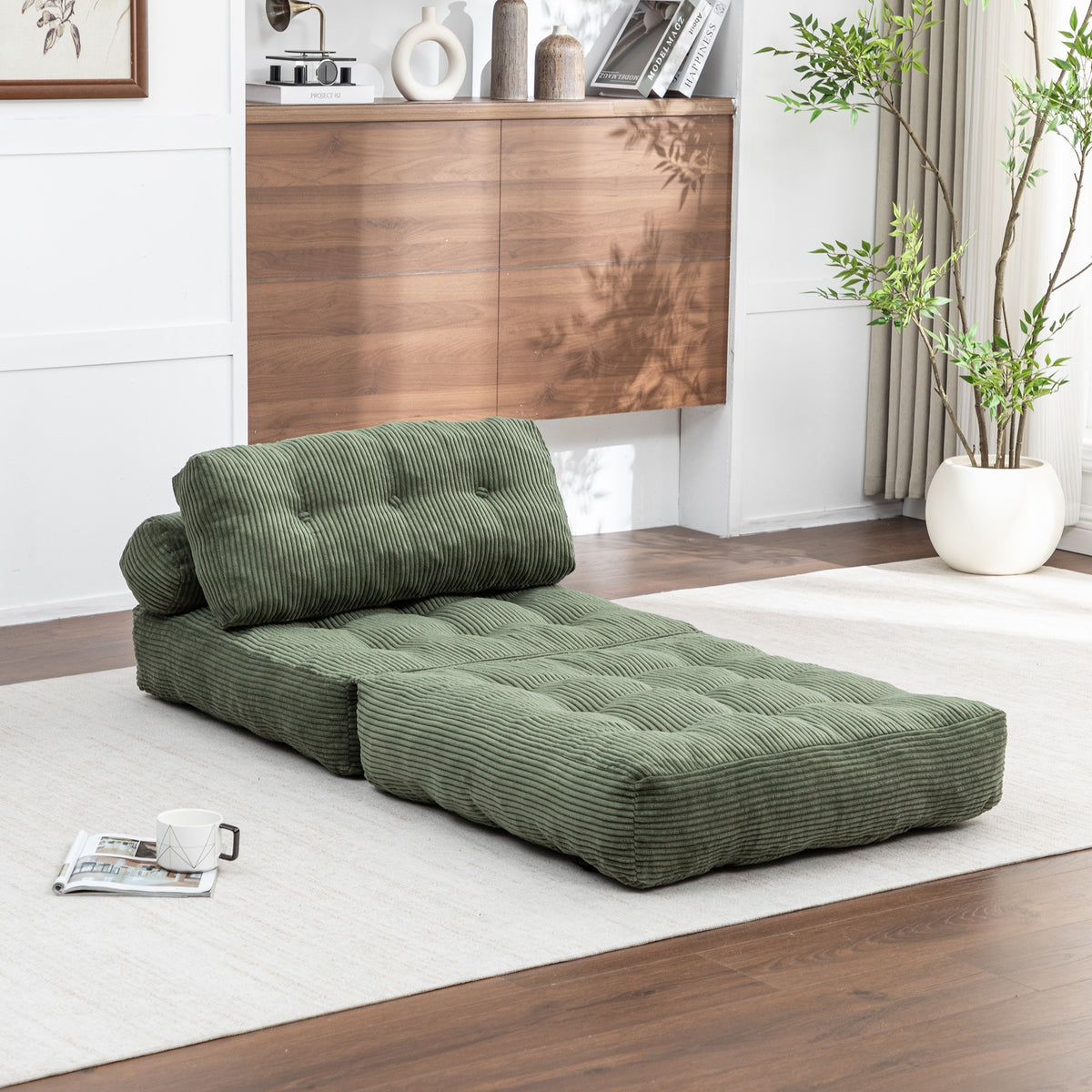 Green / Dark Blue / Dark Gray sofa bed - detail