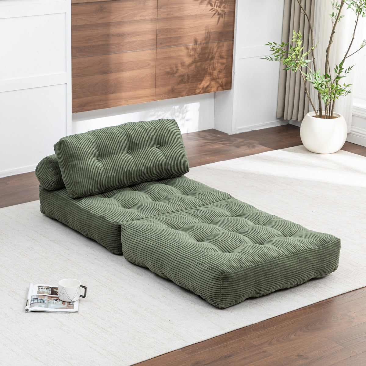 Green / Dark Blue / Dark Gray sofa bed - detail