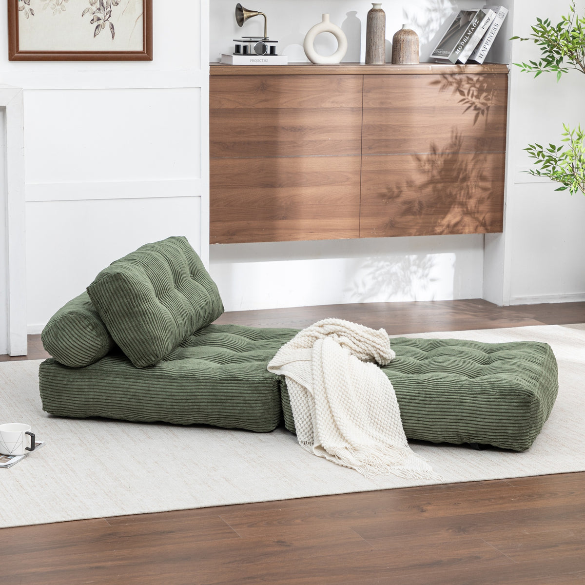 Green / Dark Blue / Dark Gray sofa bed - detail