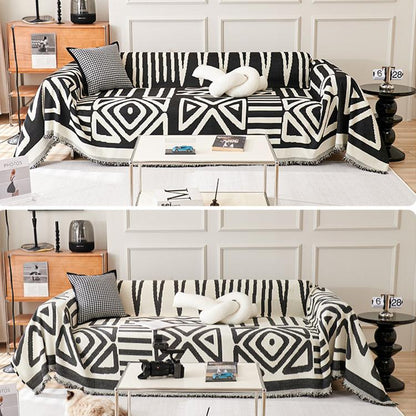 Chenille bohemian sofa cover - main 4