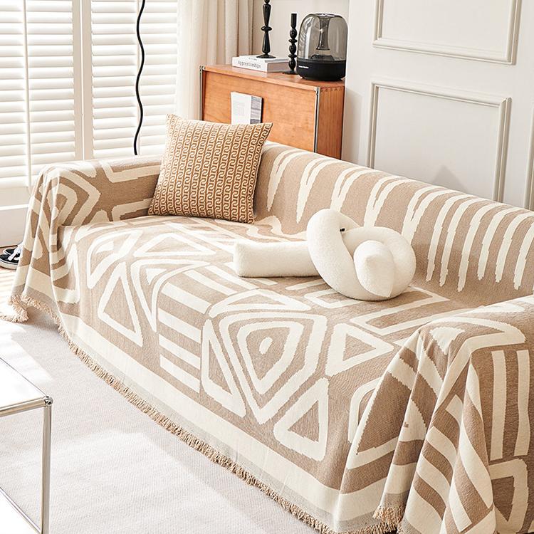 Chenille bohemian sofa cover - sku 4