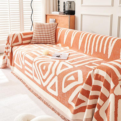 Chenille bohemian sofa cover - sku 5